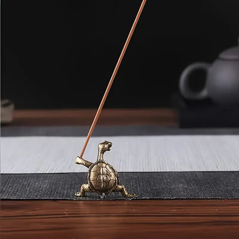 Kung Fu Turtle Incense Holder Bronze/Copper Unique Piece: Bronze