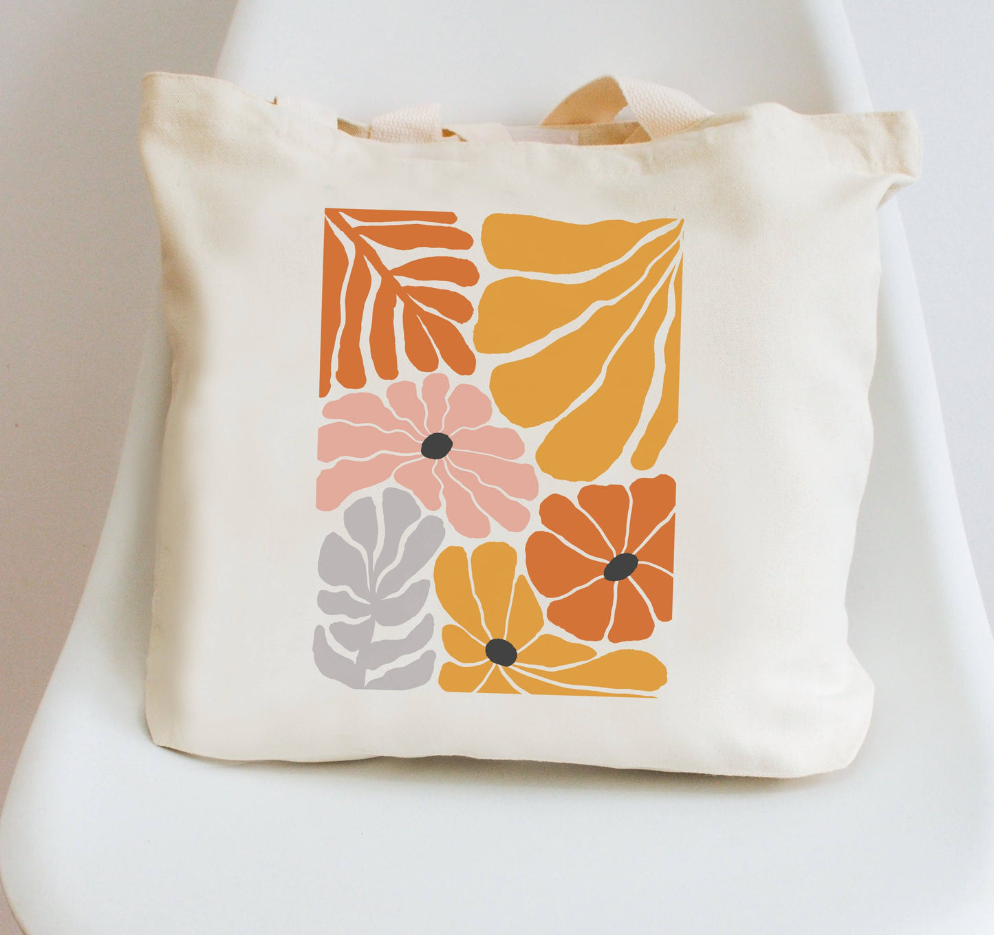 Boho Flower Tote Bag Canvas Floral Beach Bags
