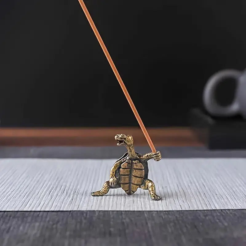 Kung Fu Turtle Incense Holder Bronze/Copper Unique Piece: Bronze