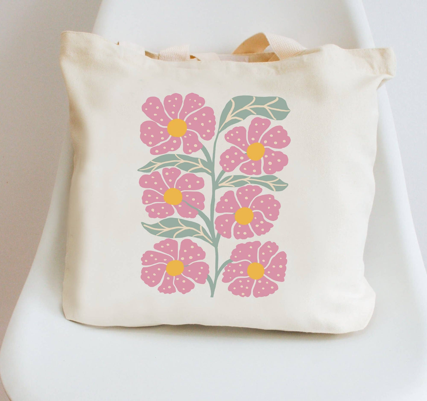 Boho Flower Tote Bag Canvas Floral Beach Bags