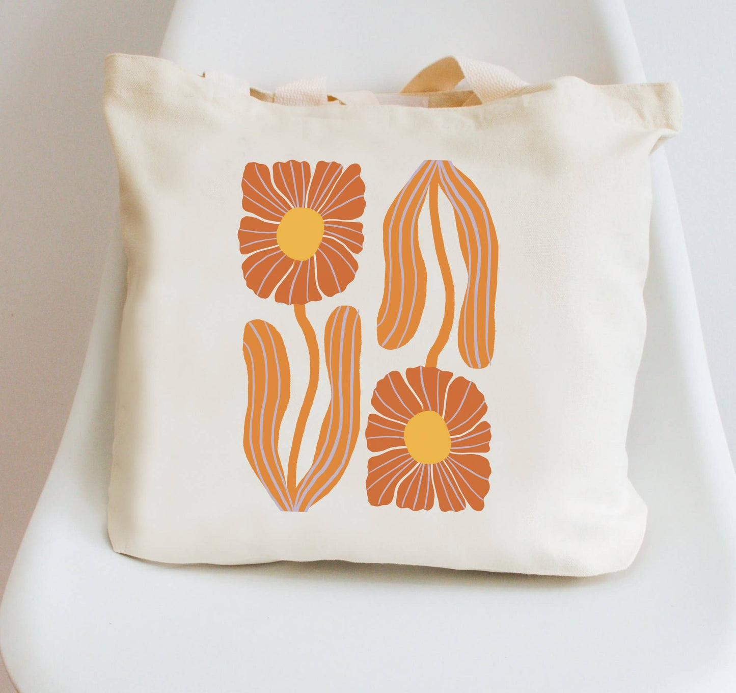 Boho Flower Tote Bag Canvas Floral Beach Bags
