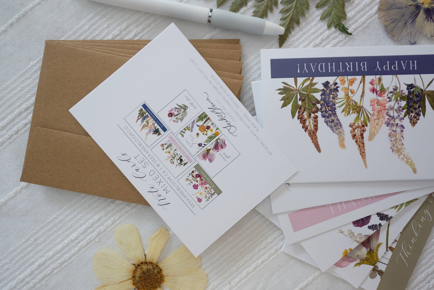 Floral Daze Pressed Flower Notecard Set