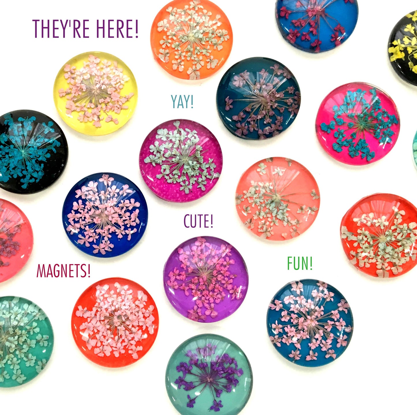 Magnets- Pressed Flowers (Set of 4)