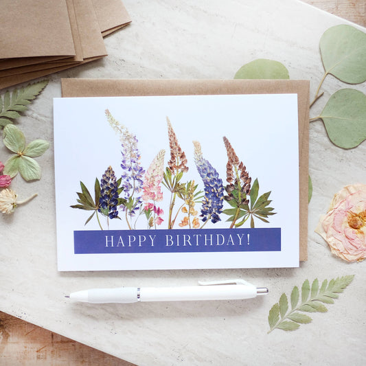 Wild Lupins Birthday Greeting Card