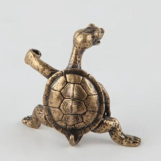 Kung Fu Turtle Incense Holder Bronze/Copper Unique Piece: Bronze