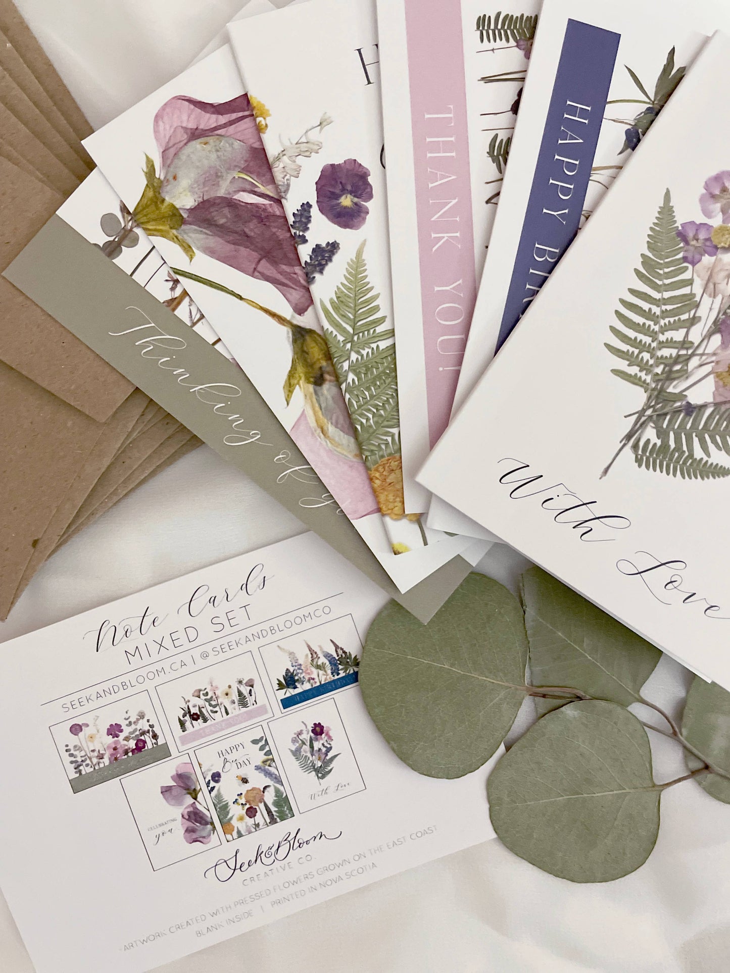 Floral Daze Pressed Flower Notecard Set