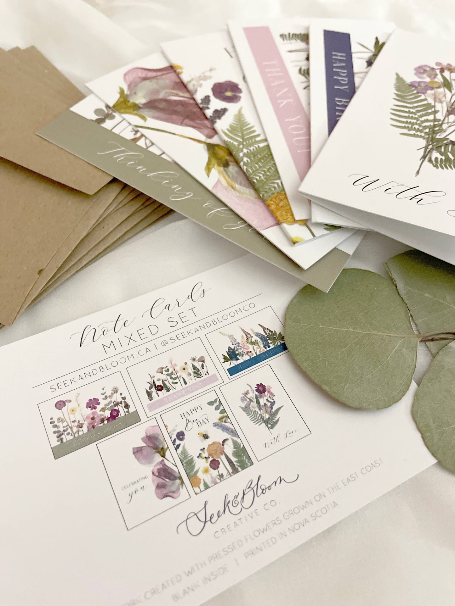 Floral Daze Pressed Flower Notecard Set