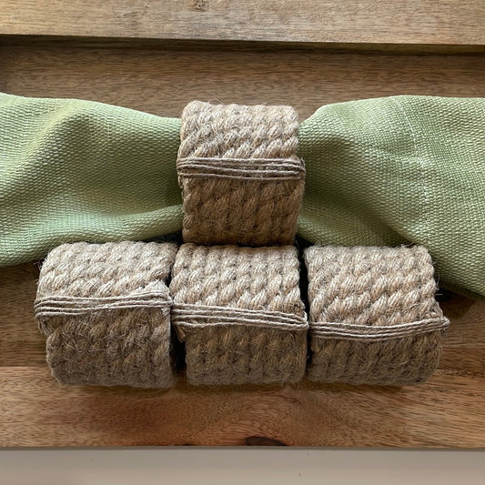 Jute Napkin Rings, Set of 4